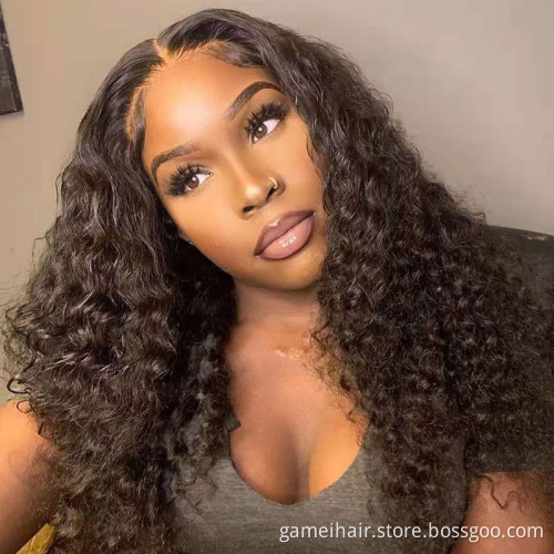 Wholesale Raw Indian Deep Wave Virgin Human Hair Wig Hd Lace Frontal Closure Wig Vendors Full Lace Closure Human Hair Wig Cheap